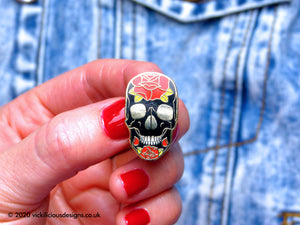 Skulls & Roses Tattoo Hard Enamel Pin