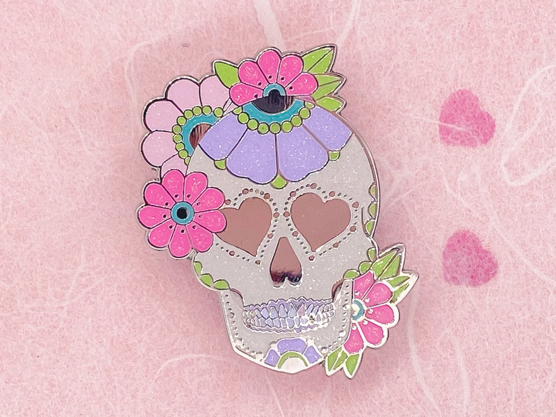 Worn to Death | Dead Beautiful Sugar Skull Enamel Pin