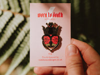 Worn to Death | Ink & Blood Rose Beetle Hard Enamel Pin